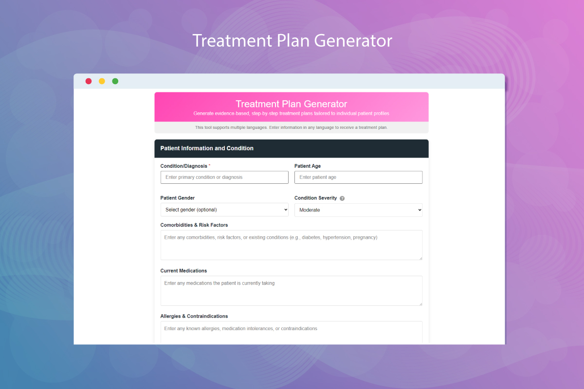 AI Treatment Plan Generator
